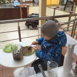 Preparing the dough in the fresh air, Sochi, 2019