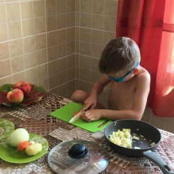 Egor is cooking vegetables